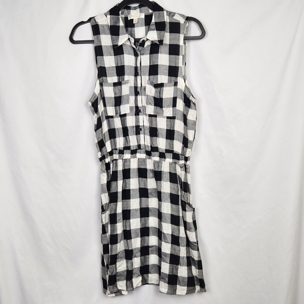 Love, Fire Womens Black White Plaid Shirt Dress Size‎ Medium